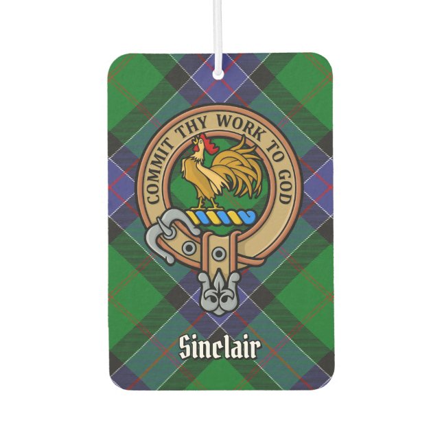 Désodorisant Pour Voiture Clan Sinclair Crest sur la chasse Tartan (Devant)