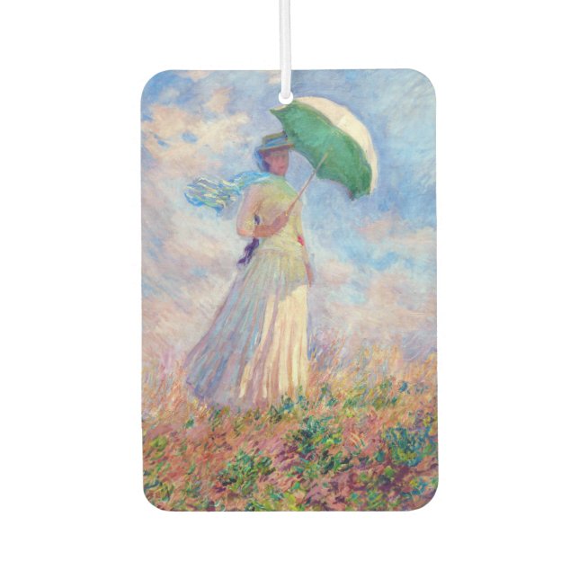 Désodorisant Pour Voiture Claude Monet - Femme avec un parasol face à droite (Devant)