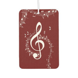 Désodorisant Pour Voiture Climacic G Clef Music Rouge