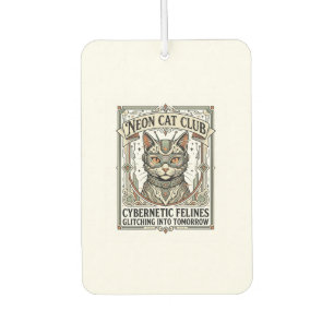 Désodorisant Pour Voiture Club Chat Néon Chat Cyberpunk Vintage Art Vector S
