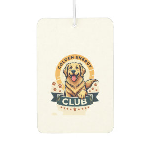 Désodorisant Pour Voiture Club Énergie Dorée Golden Retriever Vintage Chien 