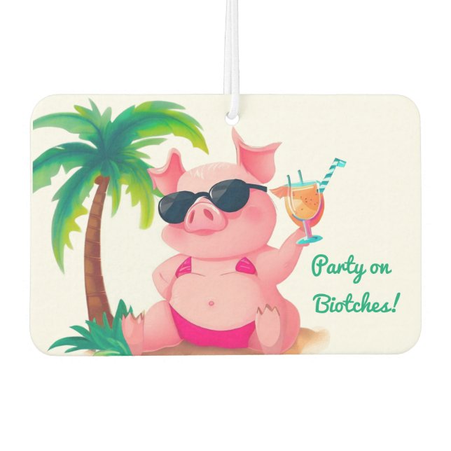 Désodorisant Pour Voiture Cochon Bikini (Devant)
