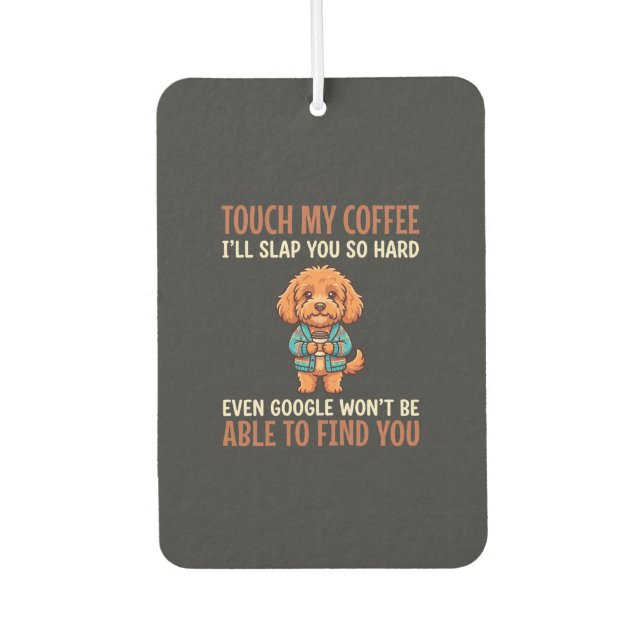 Désodorisant Pour Voiture Cockapoo Amoureux de Café Drôle (Devant)