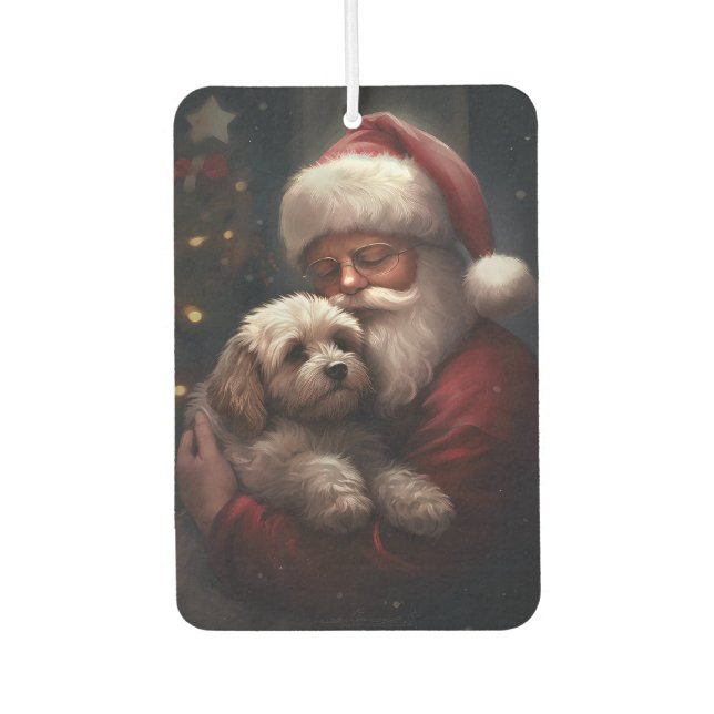 Désodorisant Pour Voiture Cockapoo avec le Père Noël Noël Festif  (Devant)