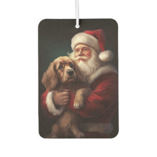 Désodorisant Pour Voiture Cocker Spaniel avec Noël Festif du Père Noël