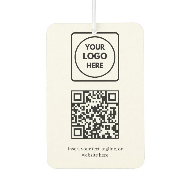Désodorisant Pour Voiture Code QR blanc | Entreprise professionnelle simple (Devant)