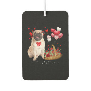 Désodorisant Pour Voiture Coeur de ballons de chien mignon Carlin Saint-Vale