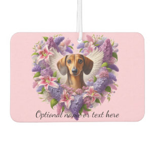 Désodorisant Pour Voiture Cœur floral de teckel rose et violet