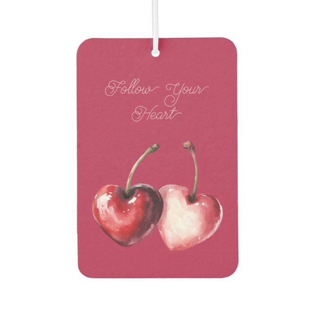 Désodorisant Pour Voiture Cœurs de Cerise Rouge (Devant)