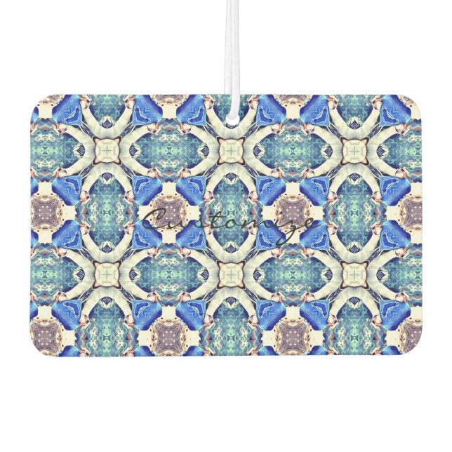 Désodorisant Pour Voiture Coeurs de mandala bleu motif Thunder_Cove (Devant)