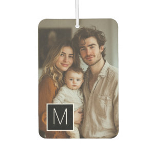 Désodorisant Pour Voiture Collage de photos 1 noir et blanc Monogramme perso