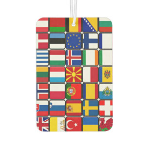 Désodorisant Pour Voiture Collage international des drapeaux, drapeaux du mo