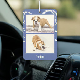 Désodorisant Pour Voiture Collage photo moderne de chien de compagnie bleu e