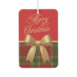 Désodorisant Pour Voiture Collection élégante de carreaux de Noël avec nœud