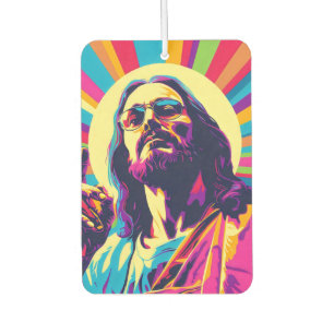 Désodorisant Pour Voiture Coloré Pop Art Cool Jésus