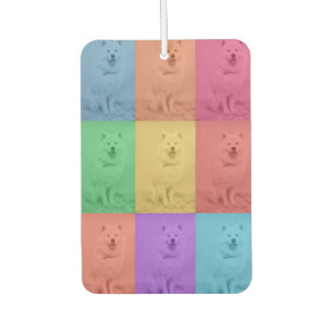 Désodorisant Pour Voiture Coloré Retro Pop Art Custom Chien Pet Photo Grid