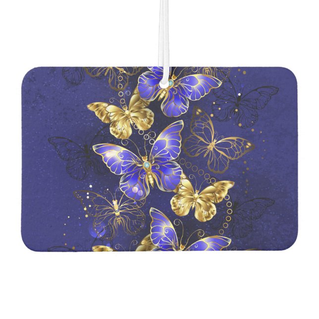 Désodorisant Pour Voiture Composition avec papillons de saphir (Devant)
