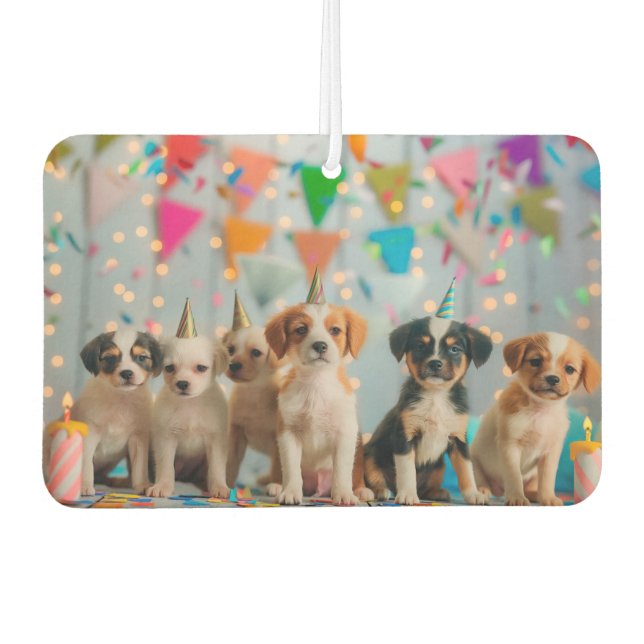 Désodorisant Pour Voiture Conception de célébration d'anniversaire de chiots (Devant)