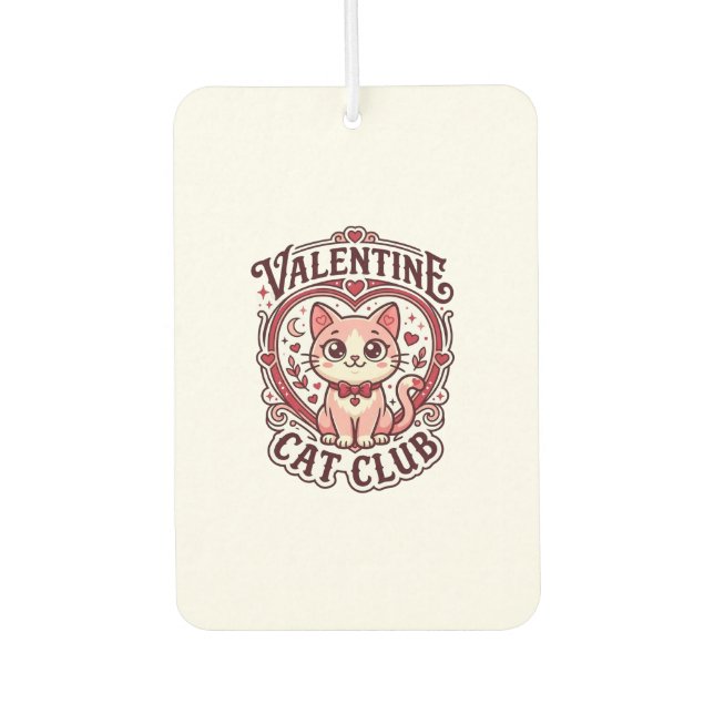 Désodorisant Pour Voiture Conception de chat drôle de la Saint-Valentin - Ch (Devant)