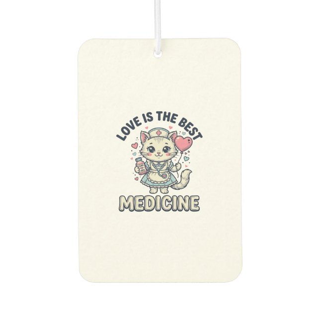 Désodorisant Pour Voiture Conception de chat infirmière mignonne L'amour est (Devant)