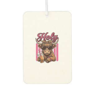 Désodorisant Pour Voiture Conception de chemise de thé Boba vintage de vache