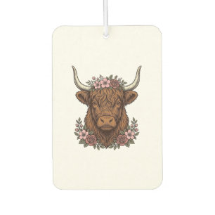 Désodorisant Pour Voiture Conception de chemise vectorielle de vache highlan
