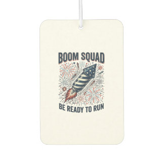 Désodorisant Pour Voiture Conception de chemise vintage Boom Squad Feu d'art