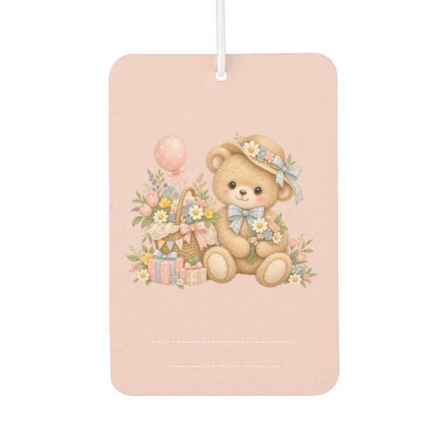 Désodorisant Pour Voiture Conception de fête de nounours mignon (Devant)