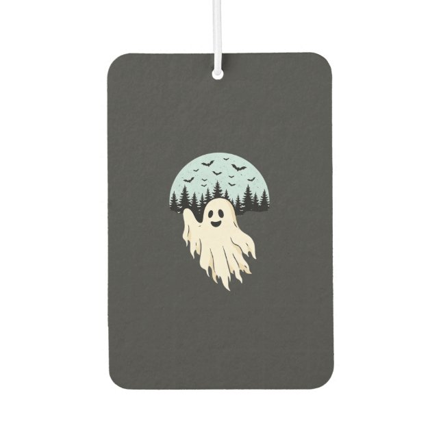 Désodorisant Pour Voiture Conception de forêt de lune de fantôme d'Halloween (Devant)