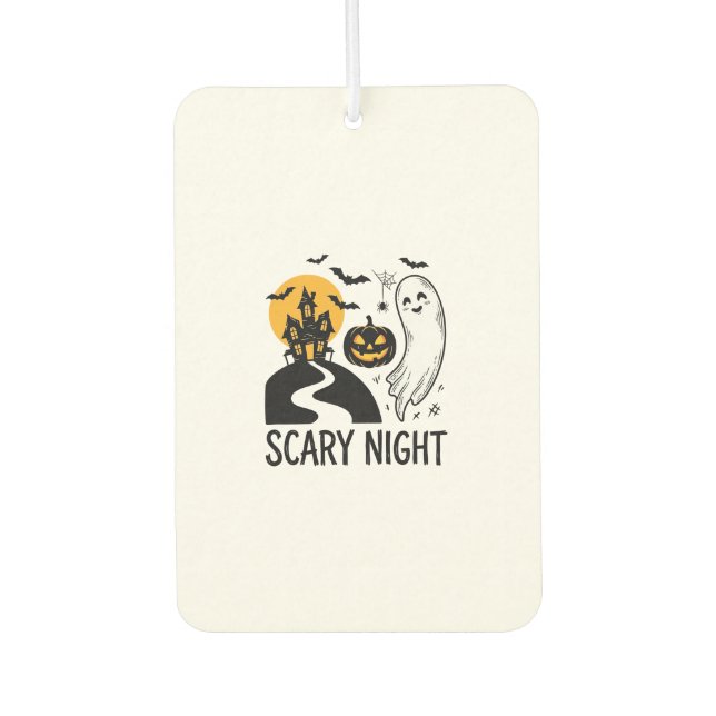 Désodorisant Pour Voiture Conception de maison hantée Halloween de nuit effr (Devant)