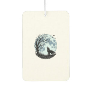 Désodorisant Pour Voiture Conception de silhouette d'arbre de lune hurlant l