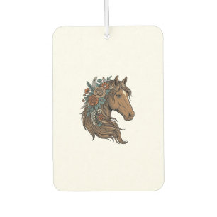 Désodorisant Pour Voiture Conception vectorielle de tête de cheval floral vi