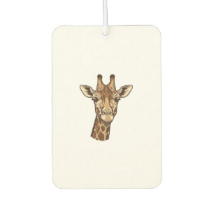 Désodorisant Pour Voiture Conception vectorielle de tête de girafe gravée vi