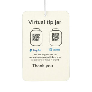 Désodorisant Pour Voiture Conseil virtuel jar q r code argent don PayPal ven