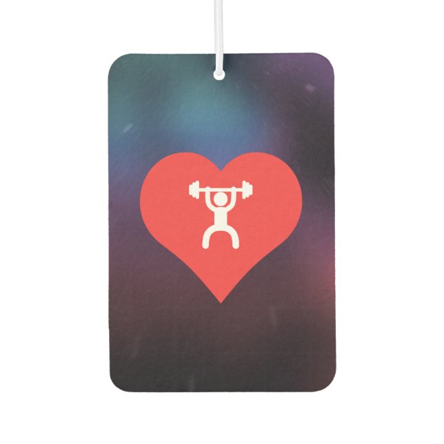 Désodorisant Pour Voiture Cool Équipement de levage de poids Picto (Devant)