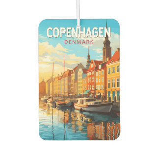 Désodorisant Pour Voiture Copenhague Danemark Travel Art Vintage