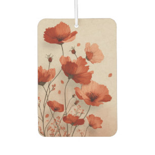 Désodorisant Pour Voiture Coquelicots rouges. 