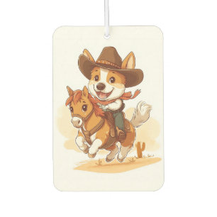 Désodorisant Pour Voiture Corgi Cowboy � Chien de Rodéo Occidental
