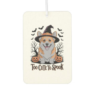 Désodorisant Pour Voiture Corgi d'Halloween mignonne en Casquette de sorcièr