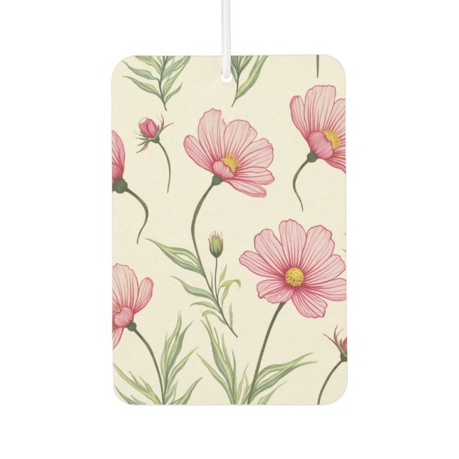 Désodorisant Pour Voiture Cosmos Portrait Fleur Rectangle Air Freshener (Devant)