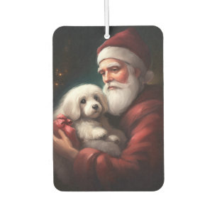 Désodorisant Pour Voiture Coton De Tulear Avec Noël Du Père Noël