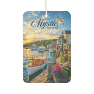 Désodorisant Pour Voiture Coucher de soleil dans le port de Mystic, Connecti