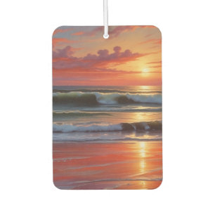 Désodorisant Pour Voiture Coucher Rouge Océan Peinture de paysage marin