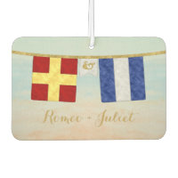 Couples Monogramme Signal Maritime Drapeaux Aquare