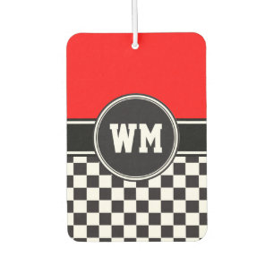 Désodorisant Pour Voiture Course de voiture / Motif d'échecs + votre backgr.