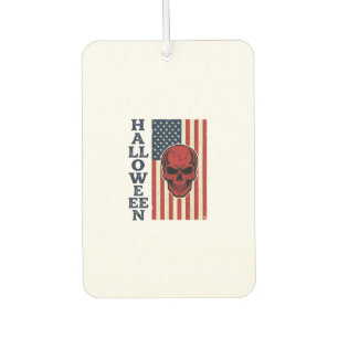 Désodorisant Pour Voiture Crâne d'Halloween Drapeau Patriotique Vintage Effr