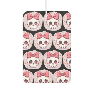 Désodorisant Pour Voiture Crâne Pastel Goth avec Nœud