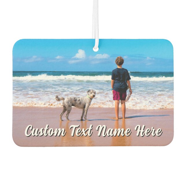 Désodorisant Pour Voiture Create Your Own Pet Photo Air Freshener with Text (Devant)