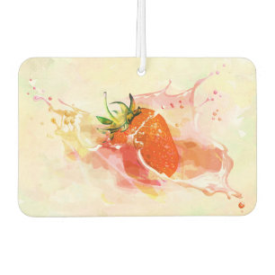 Désodorisant Pour Voiture Crème de fraise Splash ! Aquarelle
