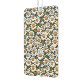 Désodorisant Pour Voiture Crochet White Daisies Spring Wildflowers